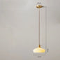 White Ceramic Brass Pendant Light