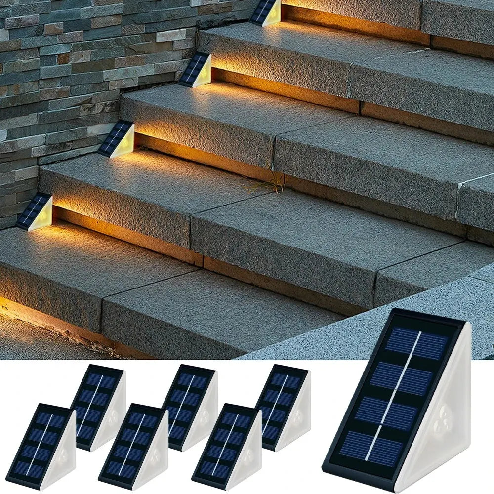 SolarGlow Step Lights: Warm White & RGB Waterproof
