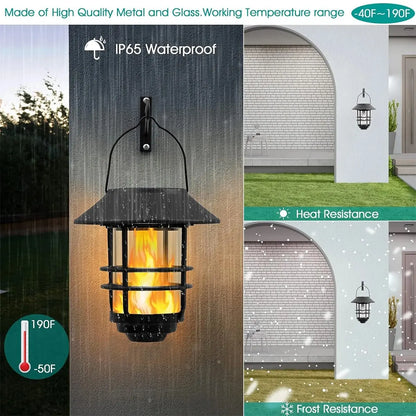 FlickerGlow Solar Wall Lanterns - 2Pack Sconce Lights