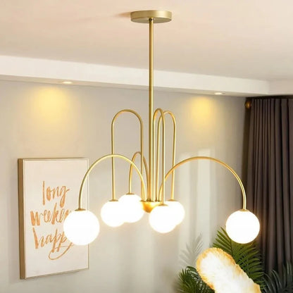 8 Head Milky Ball Chandelier