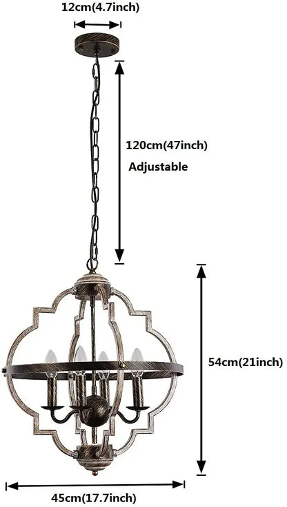 HOMEBLESS Rustic Farmhouse Metal Chandelier