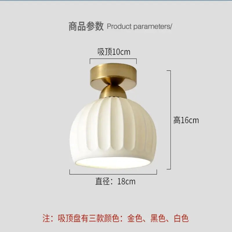Ceramics Glass LED Corridor Ceiling Lamp