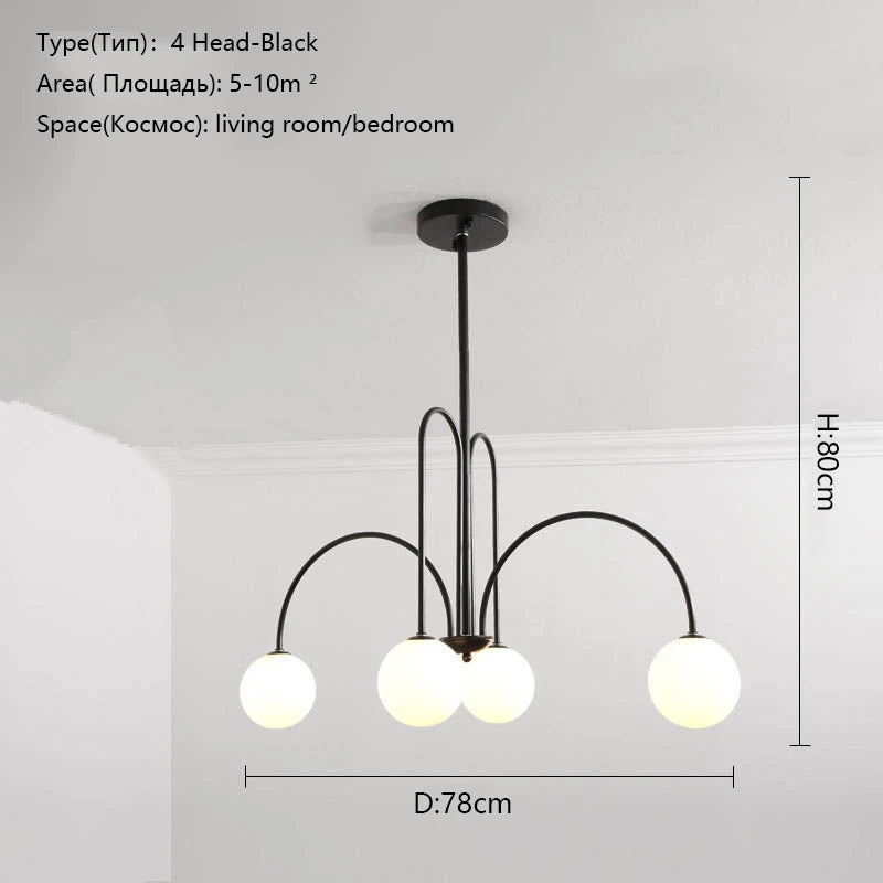 8 Head Milky Ball Chandelier