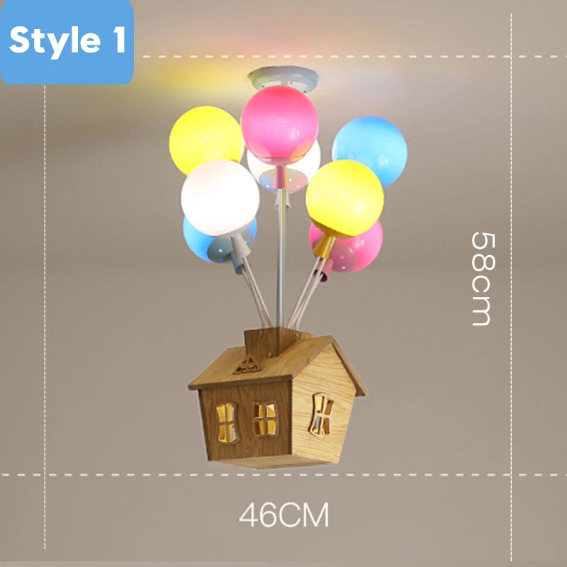 Colorful Balloon LED Wood Ceiling Light