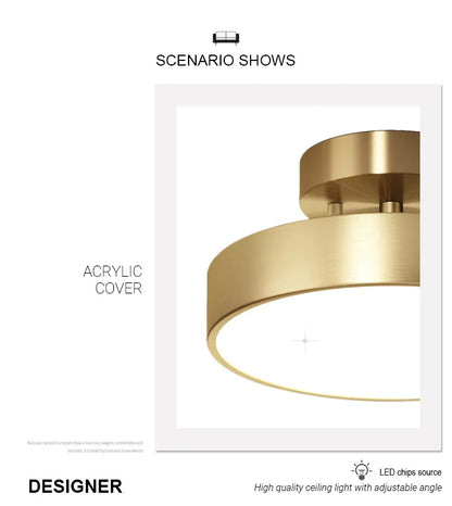 Brass Glow: Modern LED Chandelier Fixture