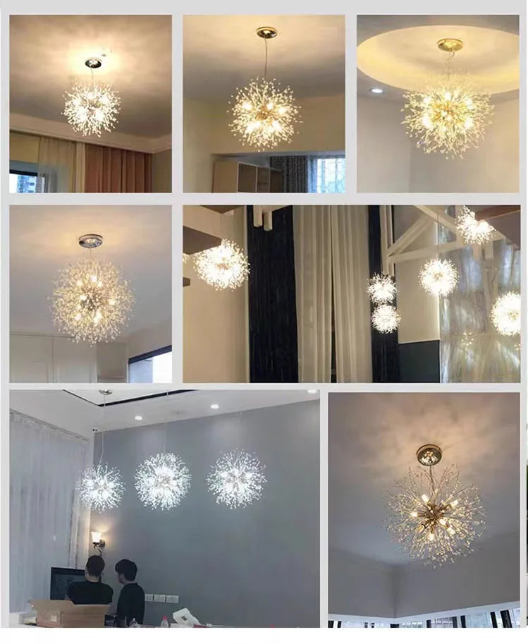 Dandelion Crystal LED Pendant