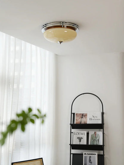 Elegant Bauhaus Flush Mount Glass Light Fixture