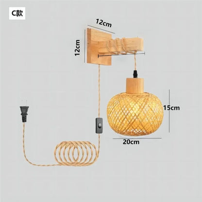 Bamboo Lantern Wall Lamp