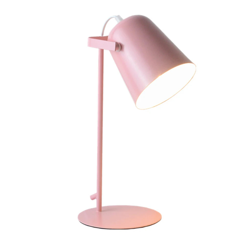 Nordic Glow: Eye-Protect Pink Desk Lamp