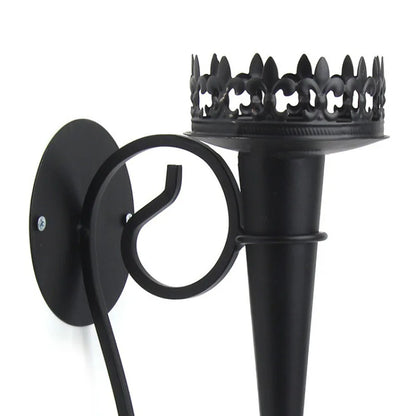 Retro Iron Torch Wall Sconce Candle Holder