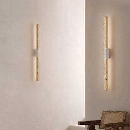 Travertine Glow: Modern Wall Sconce
