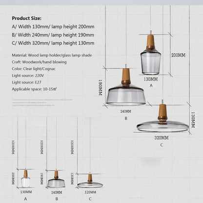 Glass Loft Industrial Wood Pendant Lights