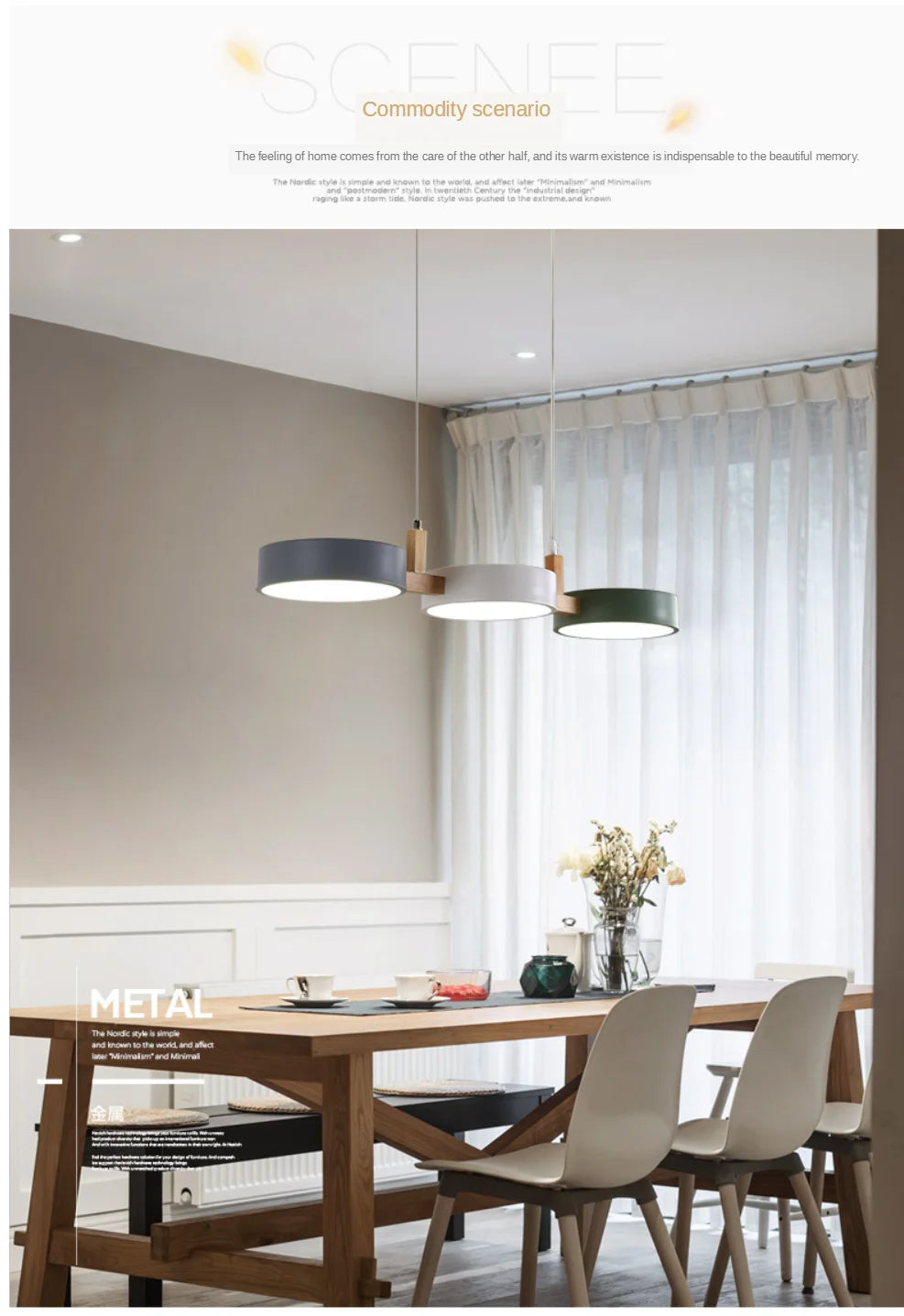 Nordic LED Pendant Lights for Island Kitchen