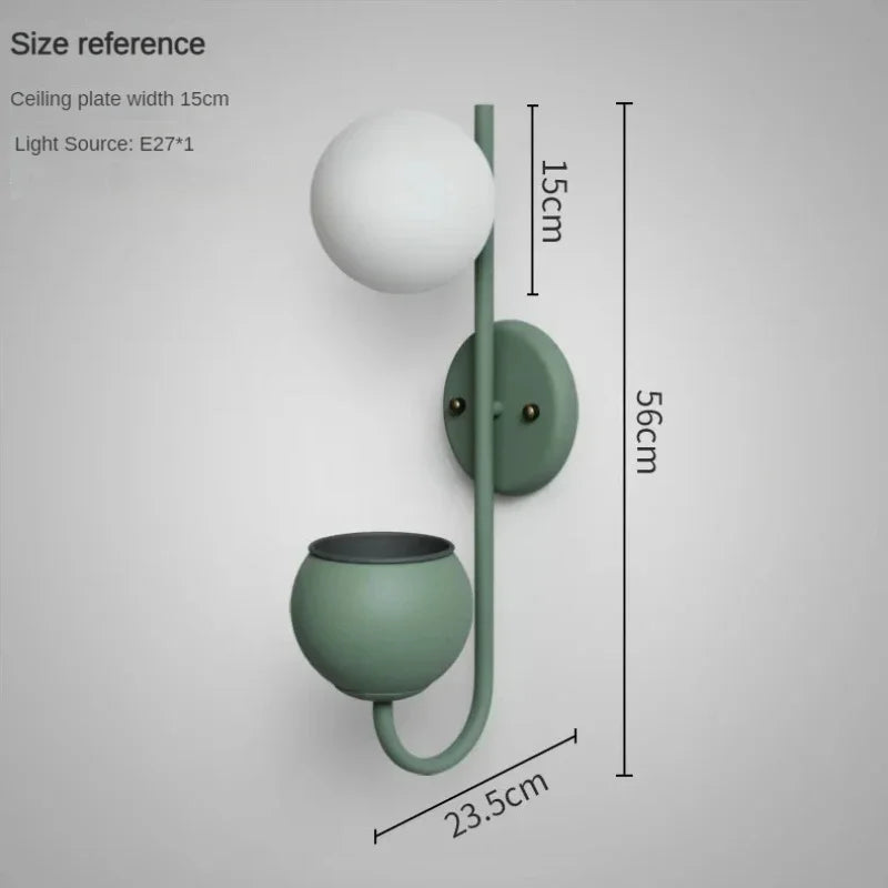 SANDYHA Nordic Glass Ball Wall Sconce Lamp