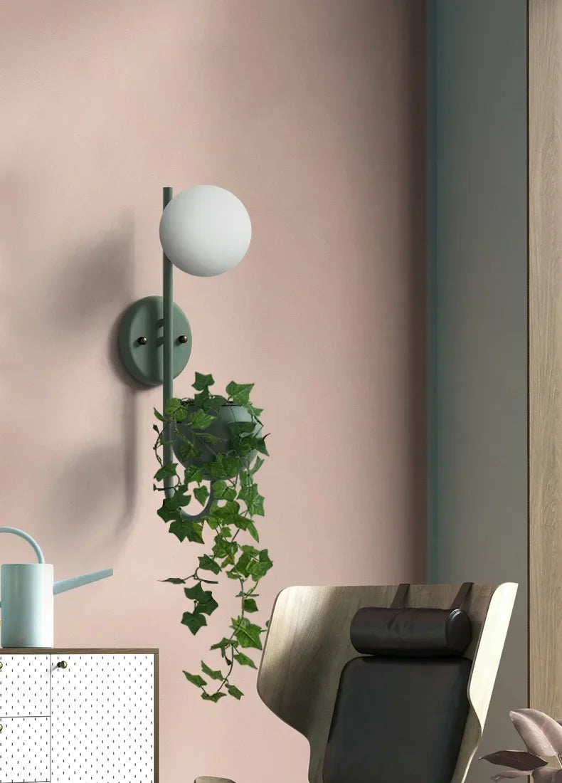 SANDYHA Nordic Glass Ball Wall Sconce Lamp