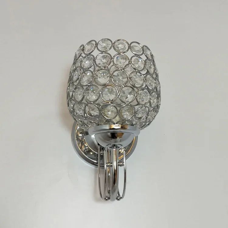Crystal Silver Circle Wall Sconce - Elegant Lighting