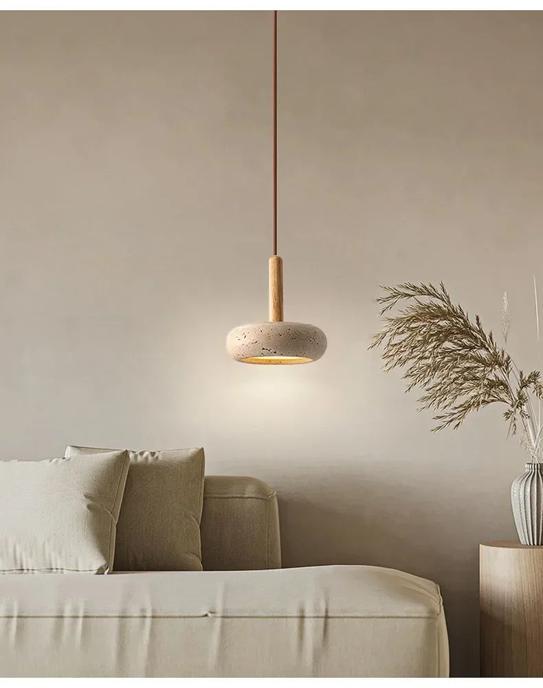 Round Travertine Pendant