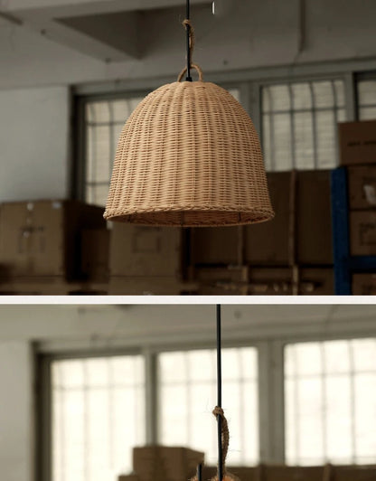 New Rattan Ceiling Chandelier Restaurant Retro Style Bar