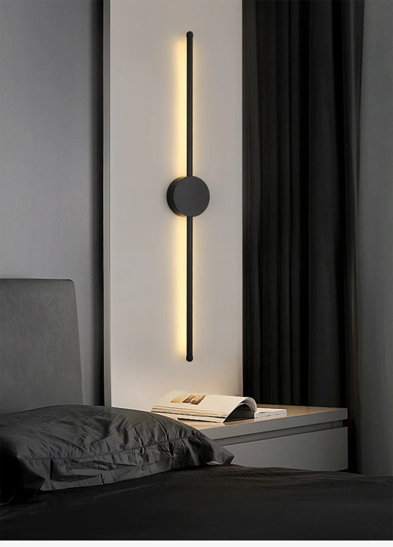 Modern Black I-Shaped LED Wall Lamp