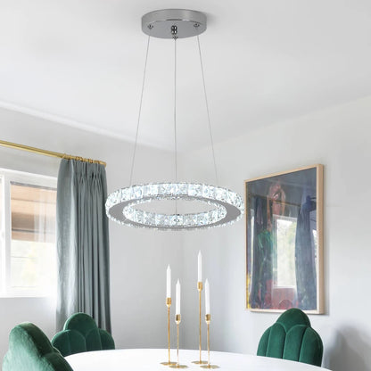 3-Ring Crystal LED Pendant Chandelier