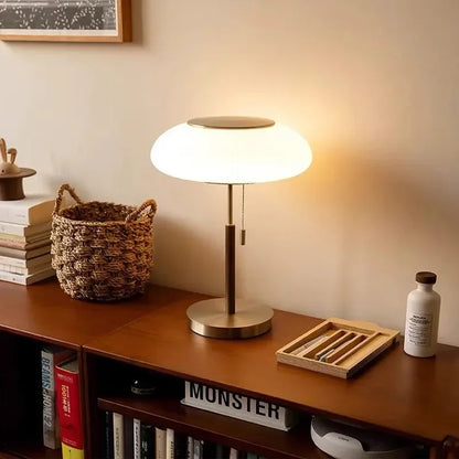 Nordic Glow: Retro White Glass LED Desk Lamp