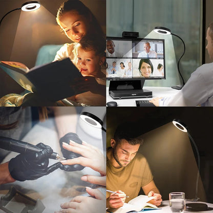 FlexiGlow 360° Clip-On LED Desk Lamp