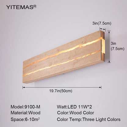 Nordic Wood LED Wall Sconce - Modern Rustic Charm