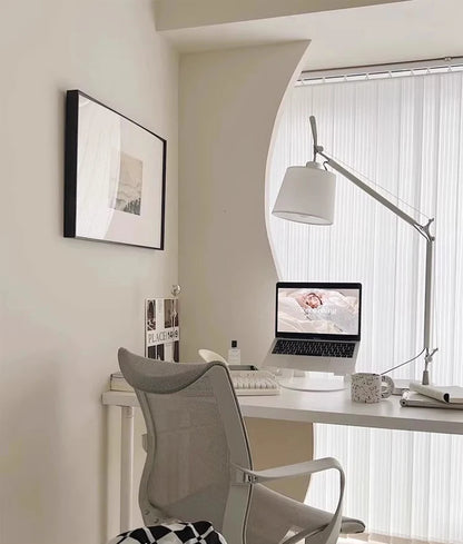 Elegant White Shade Table Lamp - Versatile Silver Design