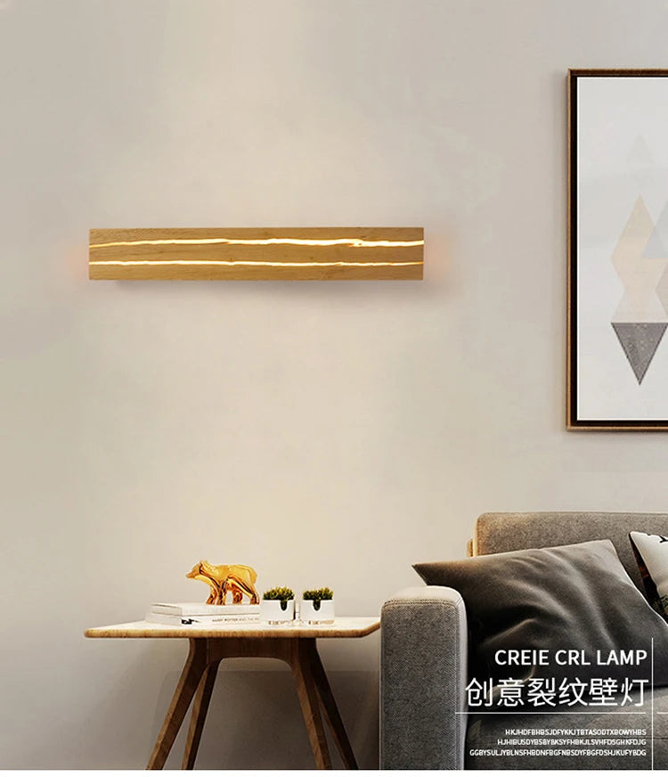 Nordic Wood LED Wall Sconce - Modern Rustic Charm