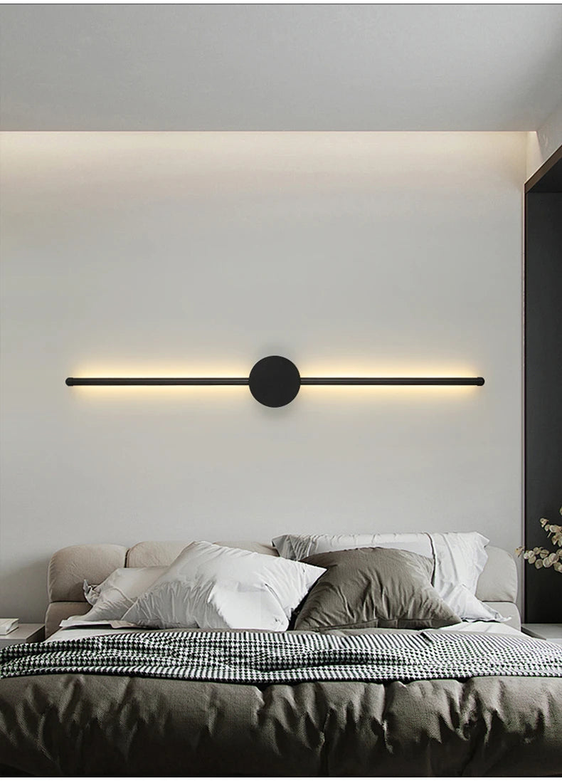 Modern Black I-Shaped LED Wall Lamp