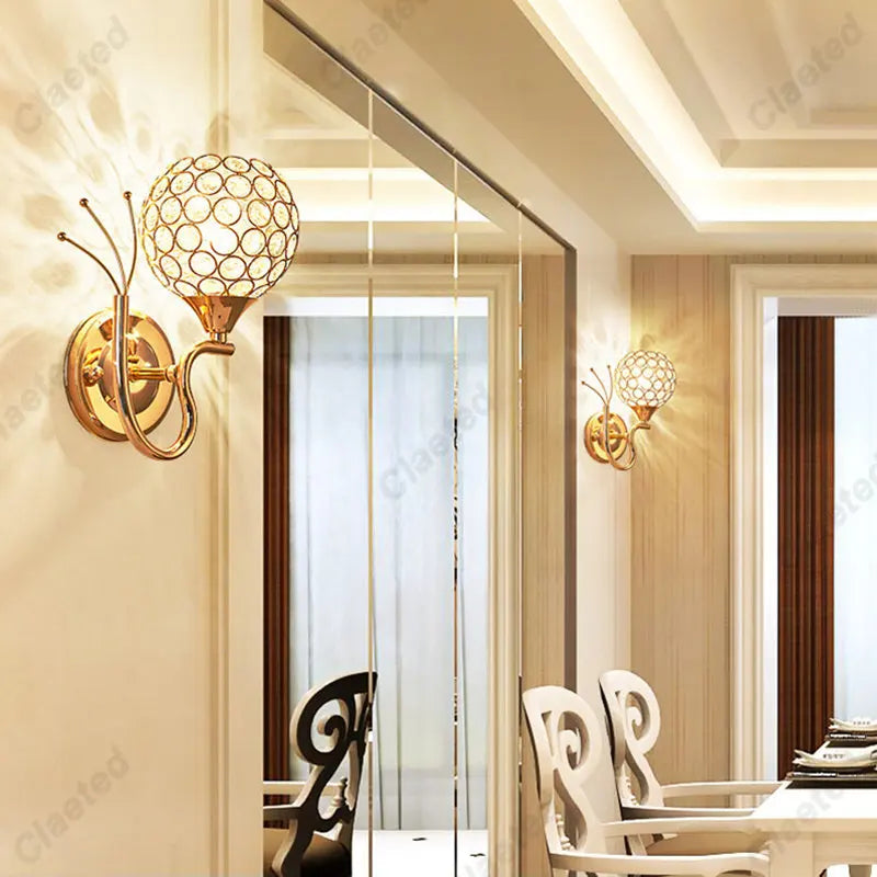 Crystal Glow Retro Wall Sconce Light Fixture