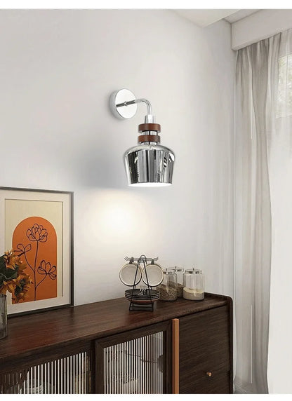Retro Rotatable Wooden Wall Sconce Light