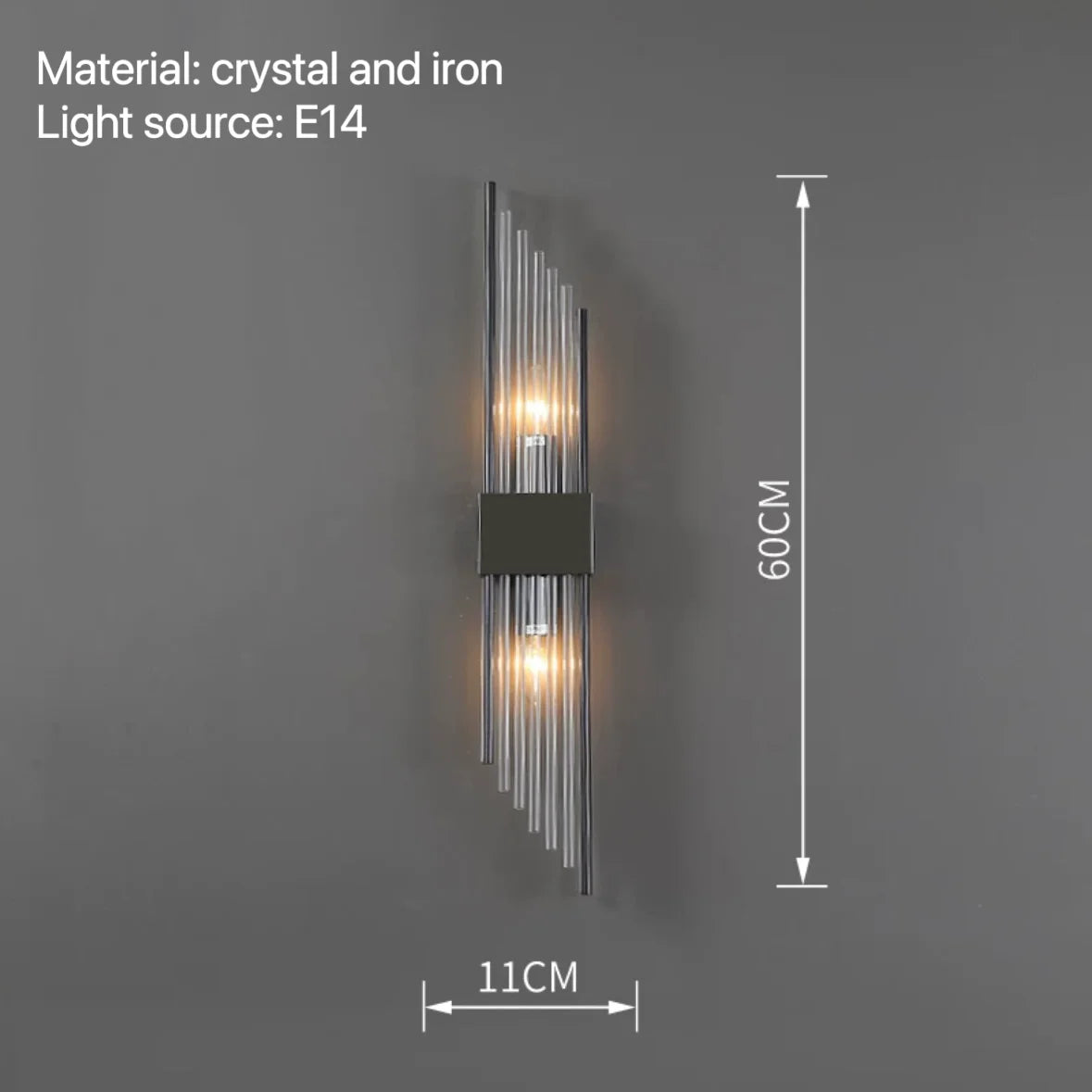Crystal Bedside Wall Lamp