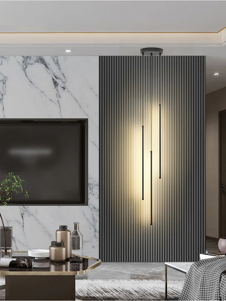 Modern Straight LED Chandelier Hanging Light Fixtures
