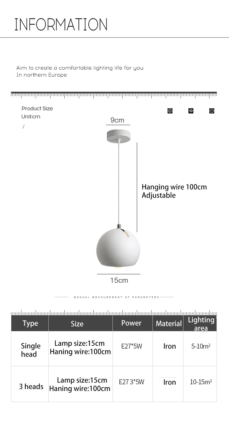 Nordic Round Ball Chandelier