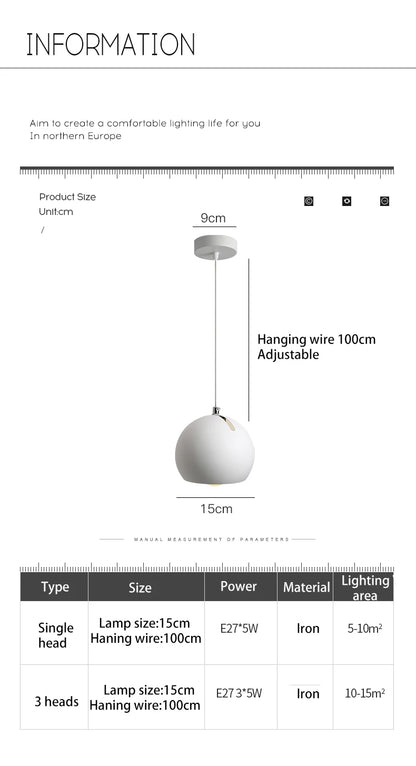 Nordic Round Ball Chandelier