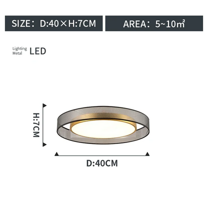 Nordic Copper LED Round Ceiling Light