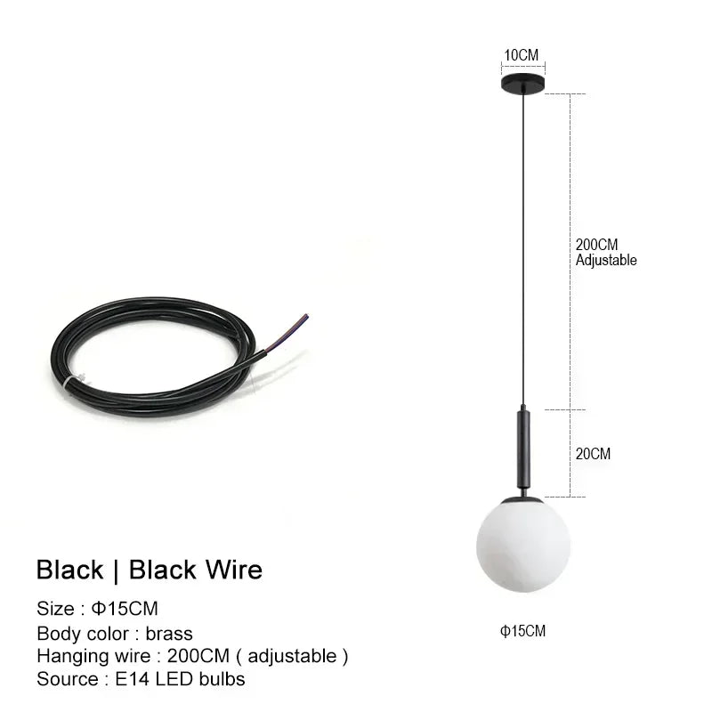 Modern Chandelier Glass Ball LED Pendant Lights