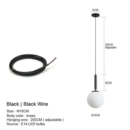 Modern Chandelier Glass Ball LED Pendant Lights