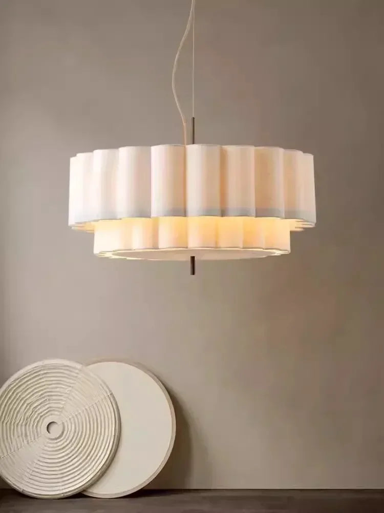 Wabi Sabi Elegance: Fabric Pendant Chandelier Lights