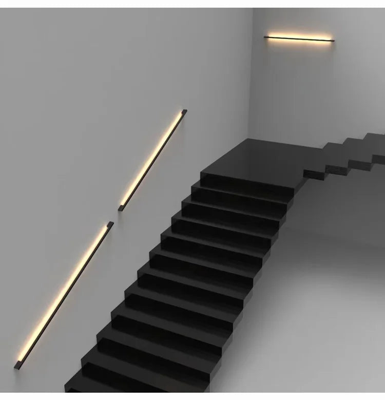 Black Strip Wall Lamp - Modern Bar Shape Lighting